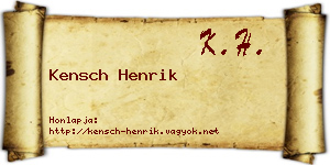 Kensch Henrik névjegykártya